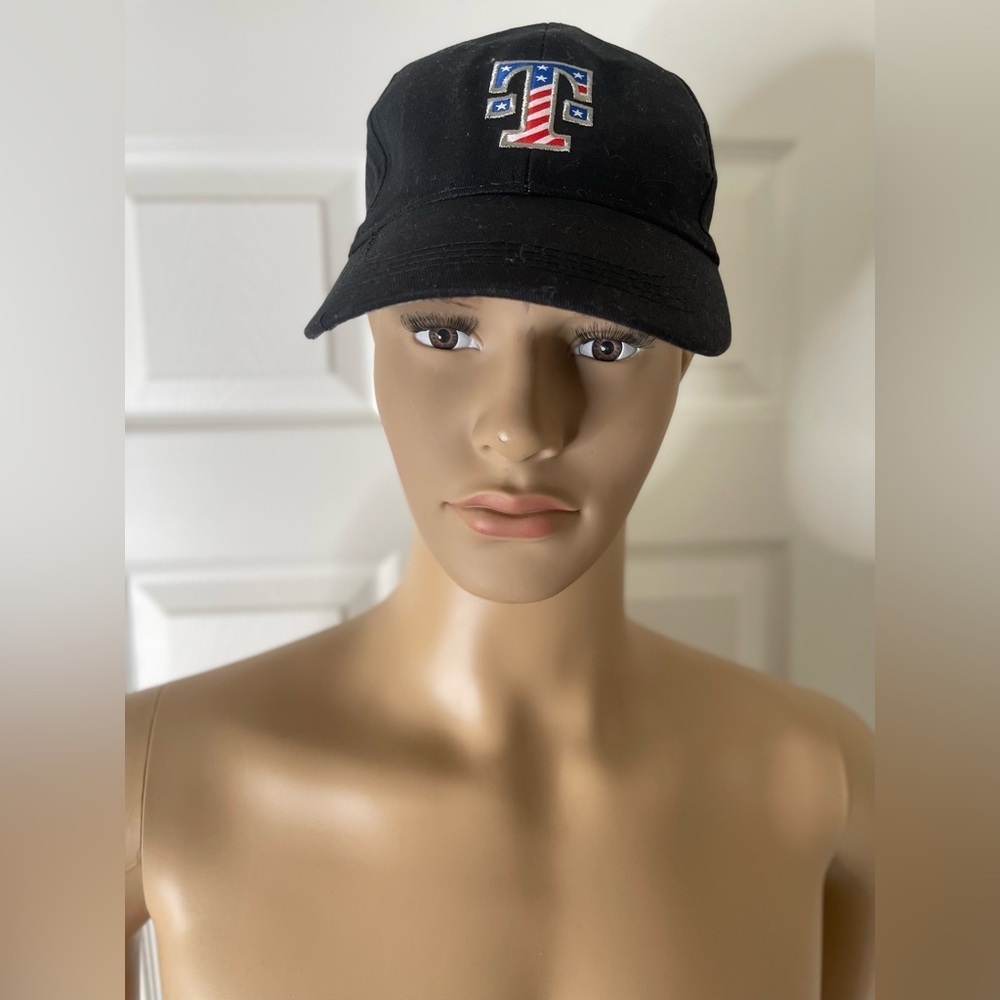 NWOT Black Baseball Cap with Embroidered “T”Logo